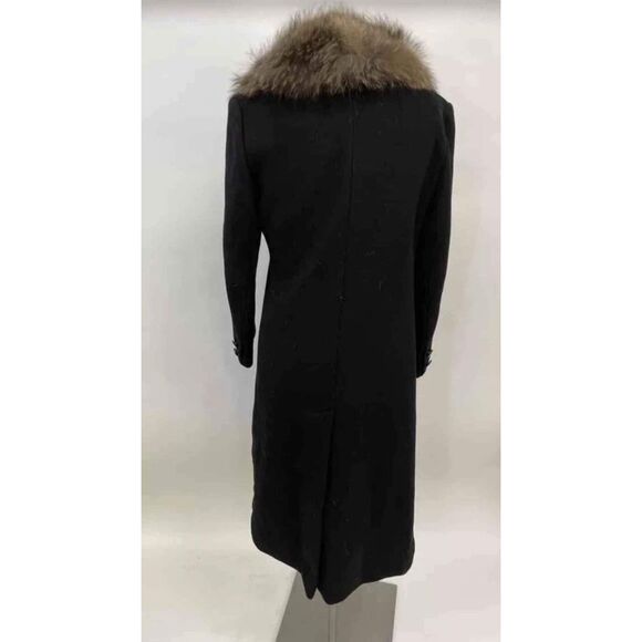 Forstmann Designer Women's Black Overcoat Peacoat Fur- Size Refer Measurements - Picture 3 of 7